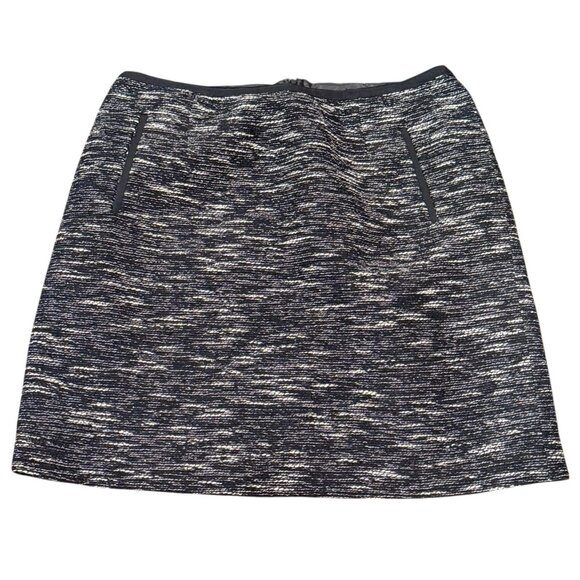 Talbots Tweed Wool Blend Black White Pockets Womens Lined Pencil Skirt Size 16 - Picture 2 of 11